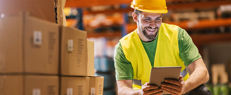 Man working in warehouse